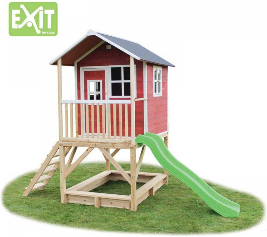 EXIT Toys Exit Speelhuis Loft 500 Met Glijbaan Rood online kopen
