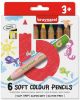 Bruynzeel Kids zachte kleurpotloden, set van 6 stuks in geassorteerde kleuren online kopen