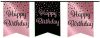 Feestbazaar Verjaardagsslinger Vaandel Happy Birthday Roze/Zwart(6m ) online kopen