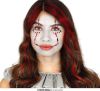 Merkloos Halloween Plak Diamantjes Horror Clown Gezicht Versiering Rood/zwart Verkleedgezichtdecoratie online kopen