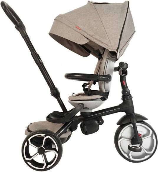 Qplay Driewieler Kind Prime 4 in 1 Driewieler 8 Inch Junior Grijs/zwart -  Eerstspeelgoed.nl