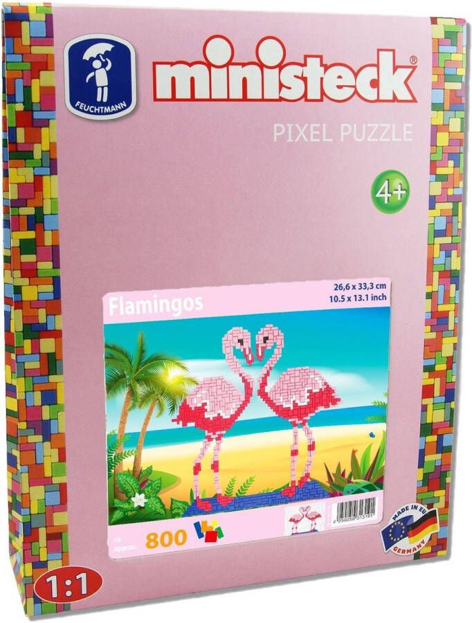 Fan Toys Flamingo`s Ministeck 800 delig Knutselset Mozaiek Ministeck online kopen