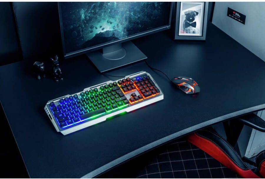 Trust Gaming GXT 845 Tural toetsenbord en muis Zwart US Toetsenbord Zwart online kopen