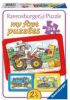 Ravensburger Mijn Eerste Puzzel Graafmachine + Tractor + Kiepauto 3 X 6 Stukjes online kopen
