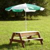 AXI Nick Picknicktafel/Zandtafel/Watertafel Voor Kinderen In Bruin Met Parasol In Groen/wit Multifunctionele online kopen