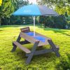AXI Nick Picknicktafel/Zandtafel/Watertafel Voor Kinderen In Antraciet/grijs Met Parasol In Blauw Multifunctionele online kopen