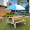 AXI Nick Picknicktafel/Zandtafel/Watertafel Voor Kinderen In Bruin/wit Met Parasol In Blauw/wit Multifunctionele online kopen