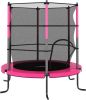 VidaXL Trampoline met veiligheidsnet rond 140x160 cm roze online kopen