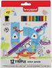 Bruynzeel Kids kleurpotloden Triple, blister van 12 geassorteerde kleuren online kopen