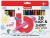 Bruynzeel Kids korte dikke kleurpotloden, set van 20 stuks in geassorteerde kleuren online kopen